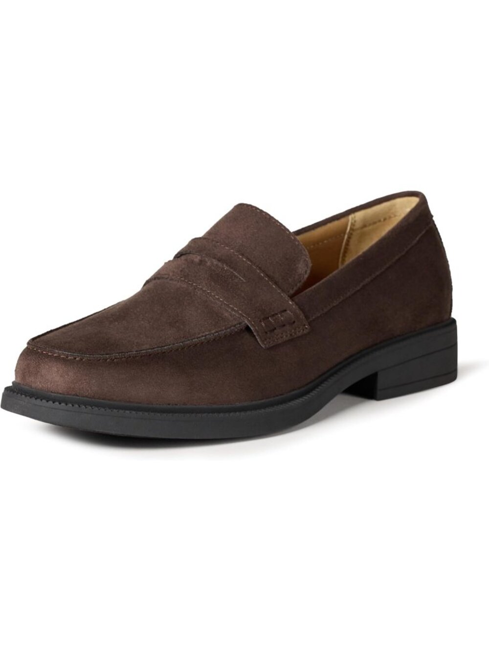 Amazon Essentials Men's Brown Faux Suede Round Toe Classic Casual Penny Loafers
